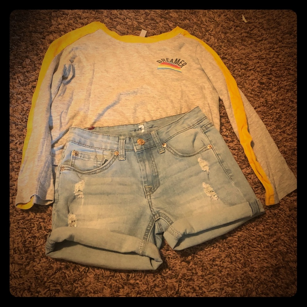 3 for $15 7 For All Mankind shorts and shirt